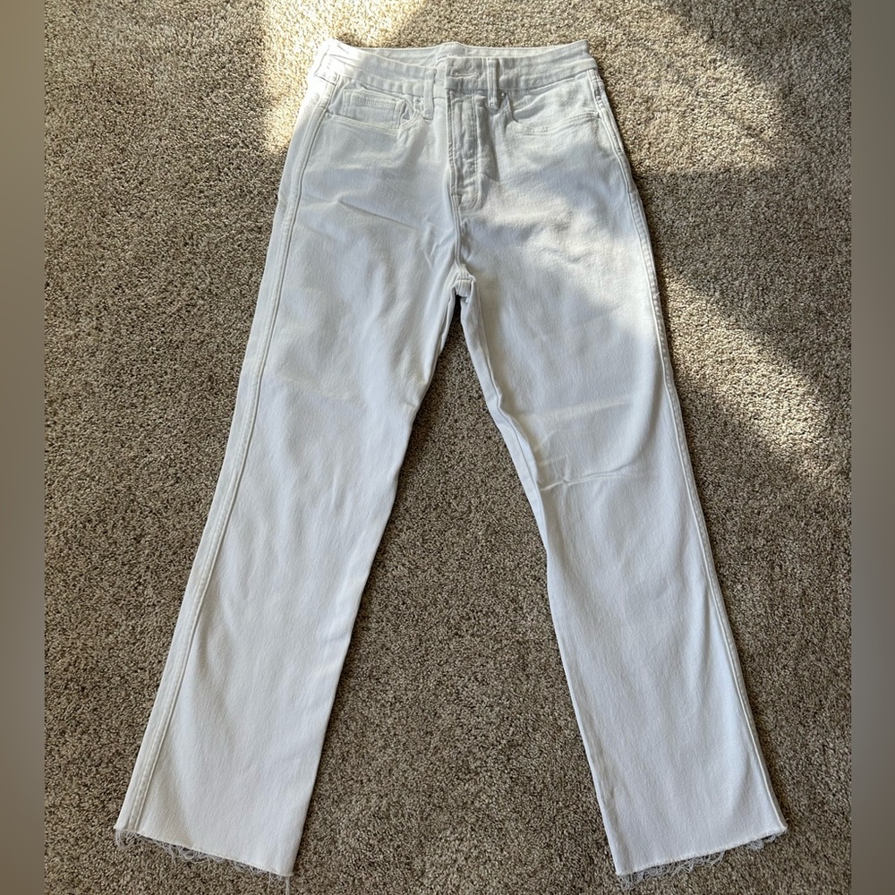 Good American White Straight-Leg Jeans
